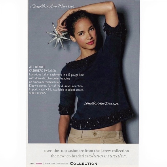 J.Crew Collection RARE chandelier beaded navy cashmere sweater *shop@iamwarrior - Picture 3 of 10